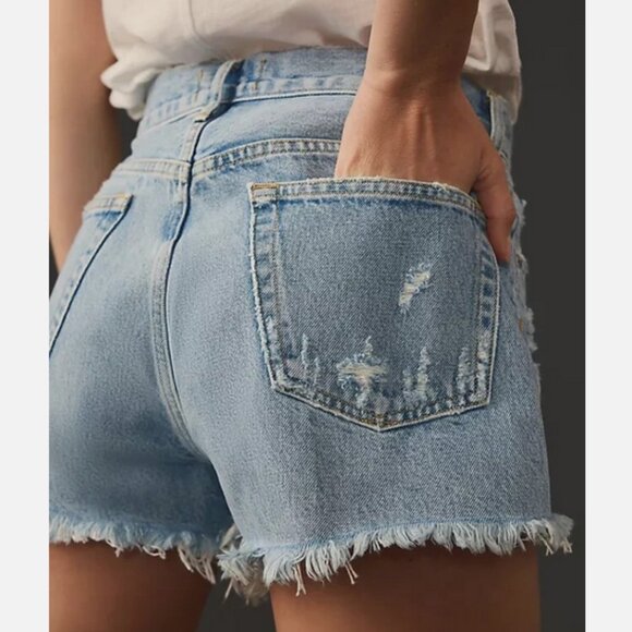 Anthropologie Agolde Denim Parker Jean Shorts Cutoff Fray Swapmeet Size 31 NWT - Picture 4 of 8